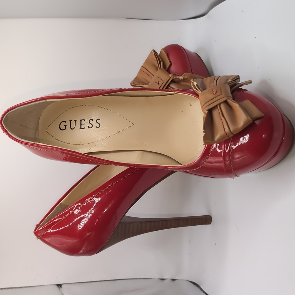 Guess Caylee Red Platform Heels size 7